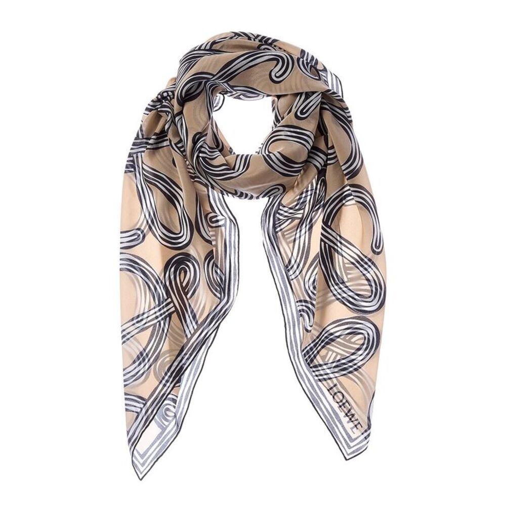 Loewe Silk Scarf, Beige